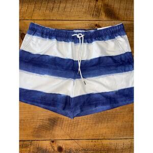 NWT Mens American Eagle Blue White Above the Knee 5.5"‎ Swimming Trunks Size XL